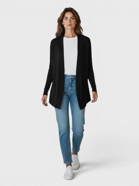 Express Lightweight Cotton Cardigan Sweater Black Size